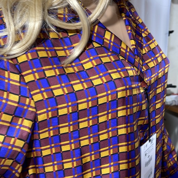 VINTAGE ZARA SILK BLOUSE WITH BEADED ACCENTS NWT M - Picture 7 of 14